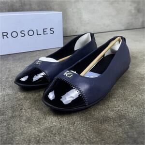 Aerosoles Navy Leather Cap Toe Slip-On Ballet Flats Women’s 7M